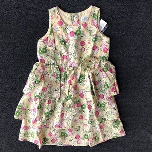 Ann Taylor LOFT Kid’s 100% Linen & Cotton Sleeveless 3-Tier Floral Dress Size 5T